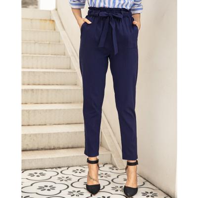 China Others Fashion High Waisted Style Hot All Match Pants Casual Bowknot Big Pocket Pants for sale