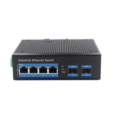 China Factory provide 4 port 10/100/1000BASE-TX+2-port 1000Base-FX Industrial Ethernet Switch YHD24G - SFP for sale