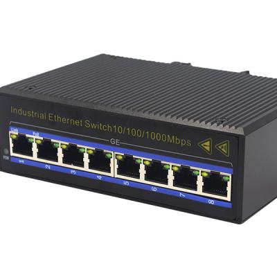 China 10/100/1000Mbps 48V Unmanaged Port Network PoE 8 Industrial Switch For IP Camera YHD08GP for sale