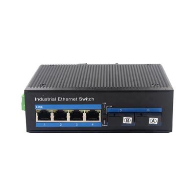 China Factory 4-Port 10/100Base-TX +2-Port 100Base-FX Single Mode Single Mode Fiber SC 20KM Ethernet Industrial Switch YHR24F-SC20/A/B for sale