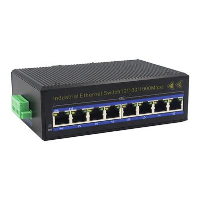 China Industrial POE 10/100/1000Base 6 Din Rail Rack Mount 8 Port Gigabit Ethernet Poe Switch for sale