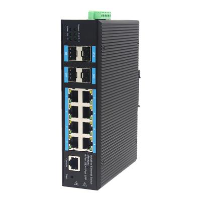 China INDUSTRIAL CONTROLLED 8PORT 10/100/1000 + 4 SFP GIGABIT ETHERNET LEFT SWITCH YH648GS-SFP for sale