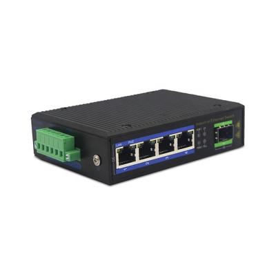 China POE factory OEM fiber 1000Base 4 poe+1SFP port 5 slots port industrial network switch for sale