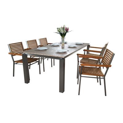 China Durable Stainless Steel Table Patio Dining Set for sale