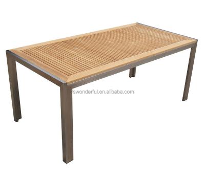 China Modern Rectangular 6 Seater Teak Outdoor Table for sale