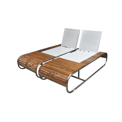 China Outdoor Waterproof Double Seat Beach Folding Bed for sale