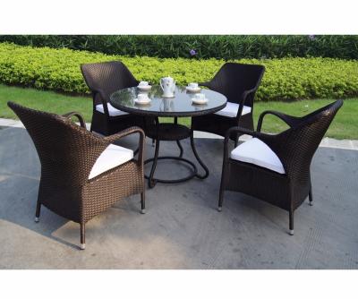 China Garden set WF-622N 4 seater rattan furniture with dining table and chair for sale