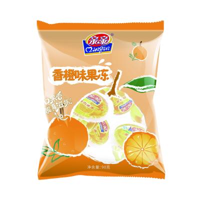 China Qinqin Brand OEM Factory Normal Cute 15g Mini Cup Jelly Snack With Orange Flavor Bag Pack for sale