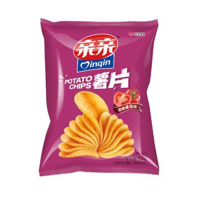 China Qinqin 60g Natural Crisps Puffed Potato Snacks Potato Starch Fruit and Vegetable Snacks Potato Starch with Tomato Flavor Private Label Manufacturer for sale