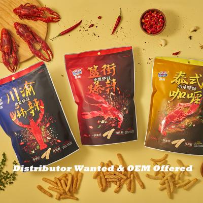 China Sichuan Spicy Seafood Crawfish Cookie /Biscuit/Fashion Flavor/80g/Non-Fried/Healthy Dry Crispy Puffed Snacks (Real Prawn/Shrimp) for sale