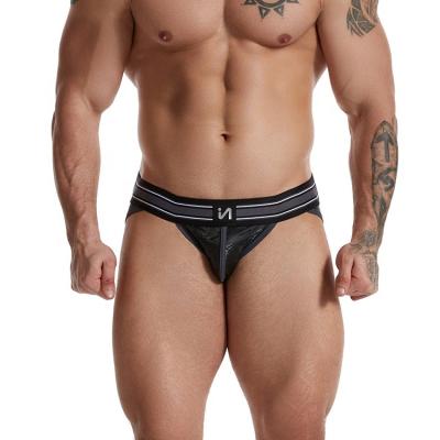 China PU/Spandex/Polyester Custom Design OEM Manufacturer Sexy Gay Boys Jockstraps Backless Brief Underwear Comfortable Men's Jockstrap for sale