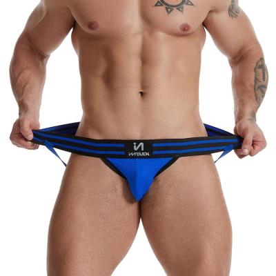 China Spandex/Polyester OEM ODM Factory Customized Latest Luxury Sexy Male Underwear Sexy Jockstraps Briefs Jockey Underwear For Gay Men for sale