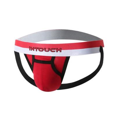 China Customized Logo Brand Fashion New Mens Cotton Pocket Sexy Red Open Jockstrap Men's Breathable Underwear Boys Gay Underwear With Pouch for sale