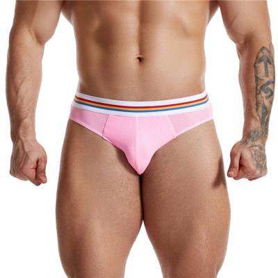 China Breathable OEM Manufacture Mens Pink Cotton Briefs High Quality Gay Boys Underwear Sexy Men Thongs Brief for sale