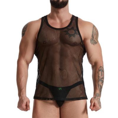 China OEM ODM Manufacturer Sexy Gay Boys Thongs Underwear Men's Lingerie Spandex/Polyester Suit Mesh Body Suit For Men Black for sale