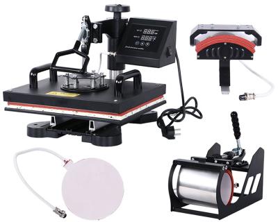 China Flat Product Printable 4 In 1 Tee Shirt Mug Cap Printing Combo Heat Press Machine for sale