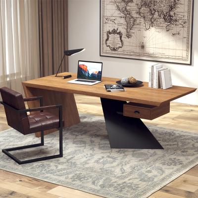 China Modern Luxury Easy Clean Wooden Table Fancy Office Desk Manager Office Personal Computer Desk for sale