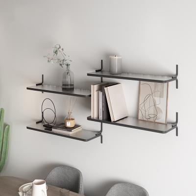 China Home Decorative Storage Iron Divider Wall Hanging Book Metal Wall Shelf Wall Mounted Floating Racks for sale