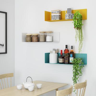 China Mental Wall Mounted Home Book Wall Moon Shelf Decorative Wooden Rack Customized Decor Wall Mounted Kitchen Storage for sale