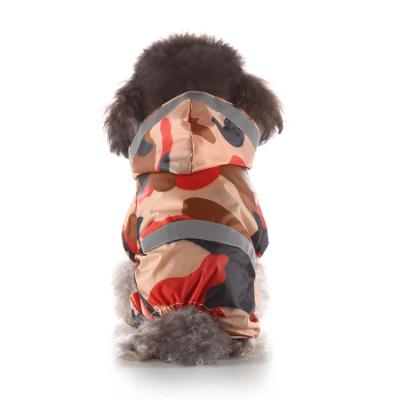 China Viable Wholesale Custom Pet Supplies New Pet Poncho Waterproof Camouflage Reflective Dog Raincoat for sale