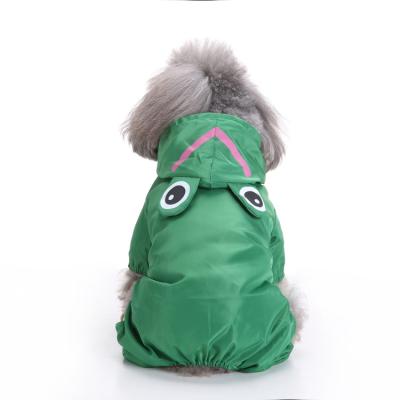 China Sustainable Pet Clothes Custom Wholesale Pet Supplies Waterproof Poncho Cute Green Frog Dog Raincoat for sale