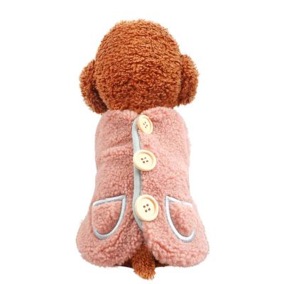 China Viable Custom Wholesale Winter Pet Apparel Clothes Cute Warm Jacket With Pocket Cotton Coat for sale