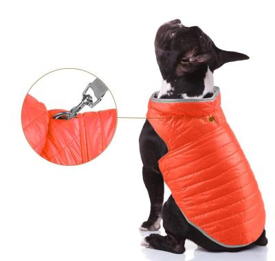 China New Customized Viable Winter Pet Clothes Down Double-sided Reflective Dog Warm Jacket for sale