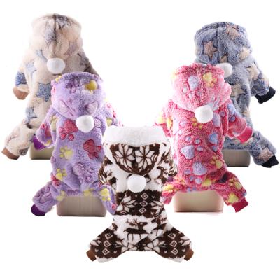 China Luxury Wholesale Dog Hoodie Teddy Clothes Warm Colorful Stars Winter Pet Viable Puppy for sale