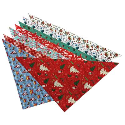 China Stored Pet Supplies Puppy Triangle Scarf Snowman Elk Bell Santa Pattern Print Christmas Dog Bandanas for sale