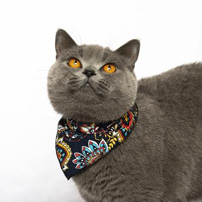 China Viable Hot Sale Pet Scarf Dog Cotton Print Saliva Towel Bibs Pet Bandanas For Dog Cat Accessories Wholesale for sale