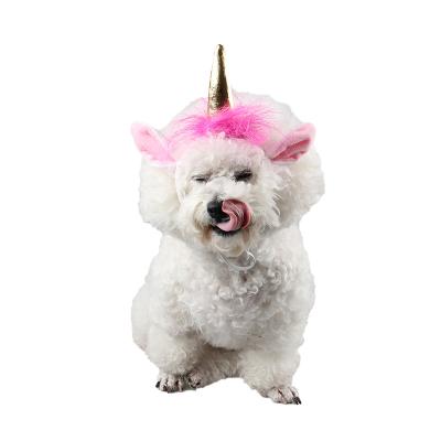 China Factory Sale Pet Teddy Accessories Headgear Unicorn Dog Stocked Hot Circle for sale