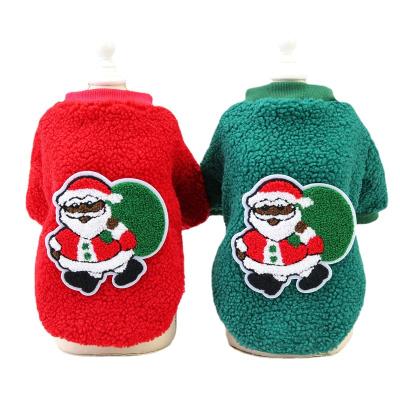 China Wholesale Sustainable Pet Christmas Dog Clothes Warm Winter Elk Christmas Tree Fleece Dog Clothes for sale