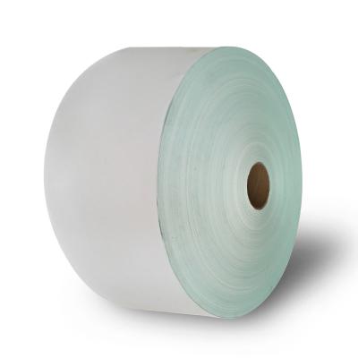 China Barcode TOP coated thermal paper / ECO thermal self-adhesive paper with yellow or white sticker release paper for sale