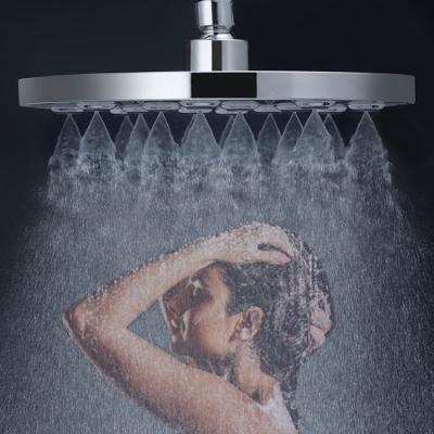 China Without Switch Bathroom Large ABS Plastic Chrome Shower Head With Point Oxygen Spray for sale