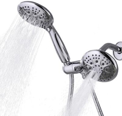 China Without Slide Bar Bathroom Hose Ponish Chrome Shower Head With Adjustable ABS Plastic Shower Water Diverter Valve for sale