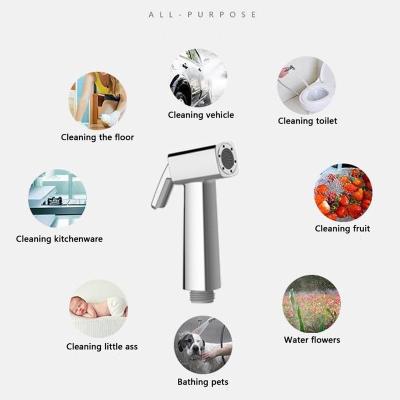 China Needle Free Chrome Portable Hand Held Bidet Sprayer Polished Head Shower Sprayer For Toilet Shattaf for sale