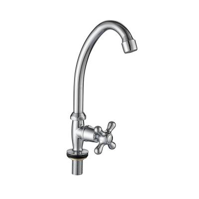 China Taizhou Modern Cheap Two Way Long Neck Zinc Kitchen Faucet Single Lever Faucets for sale