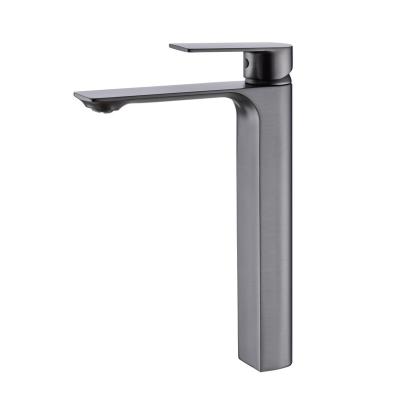 China Gray Brass Metered Basin Faucet Artist Color High Taps for sale