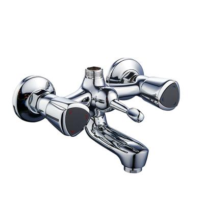 China Without Slide Bar Taizhou Cheap Toilet Hot Cold Brass Wall Mounted Bathtub Faucet for sale