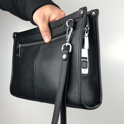 China Fingerprint Lock Clutch Business Bag Handbag Men New 2022 Leather Fingerprint Lock Smart Bag Biometric Zipper Zipper Lock For Bags for sale