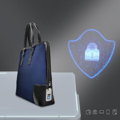 China Hard computer fingerprint briefcase lock-travel waterproof nylon canvas business fingerprint lock new product cloth briefcase lock for sale