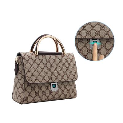 China Fingerprint Lock Woman Handbag Work Ladies Cross - Genuine Genuine Leather Anti Theft Body Bag Women Handbags Bags Zipper Fingerprint Work Smart Bags for Women women for sale