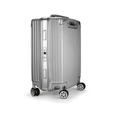 China Professional Fingerprint Lock TSA Suitcase TSA Lock Travel Hand Suitcase Manufacturing Aluminum Custom Design Luggage With 360 Degree Wheel for sale