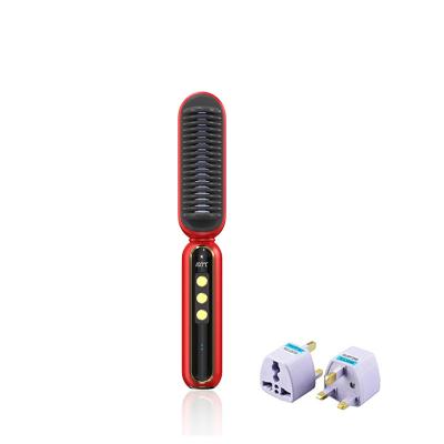 China New Nondisposable Fashion Straightener Chargcordless Portable Hair Straightening Brush Comb for sale