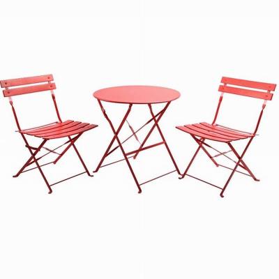 China 3 Piece Modern Outdoor Patio Furniture Sets, Outdoor Bistro Set, Steel Folding Table and Chair Set for sale