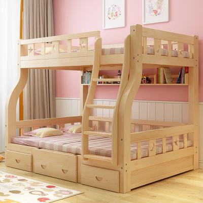 China Modern High Quality Indoor Kids Furniture Double Set Wooden Bedroom Bunk Bed For Kids With Drawer And Desk Slide for sale