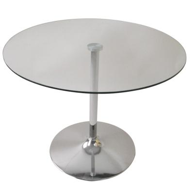 China Factory Price Stable Modern Home Round Tempered Glass Small Round Clear Side Dining Table for sale