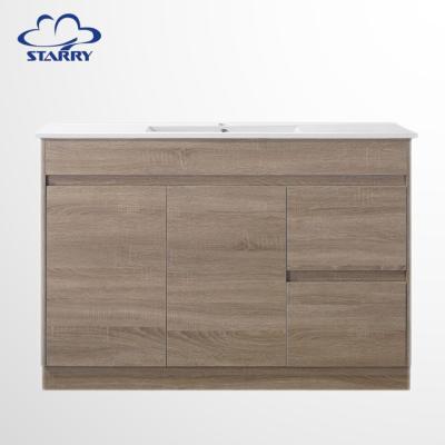 China Modern American Style Custom Design Bathroom Cabinet PVC Modern Home Use Vanity for sale