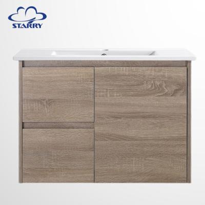 China Modern American Country Style Wall Hung Bathroom Cabinet Soft Closing Drawers Shower Room Vanity for sale