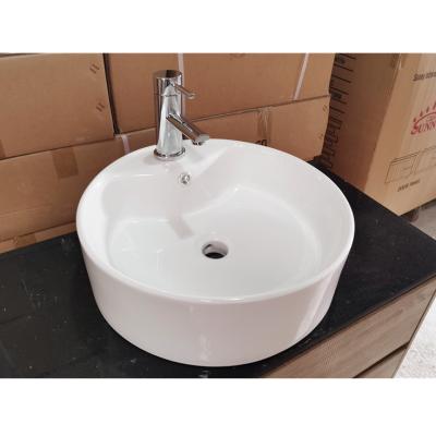 China Factory Modern Sanitary Round Toilet Round Wall Mounted Art Wash Basin Hung Bowl Top White Bathroom Sink Sets for sale